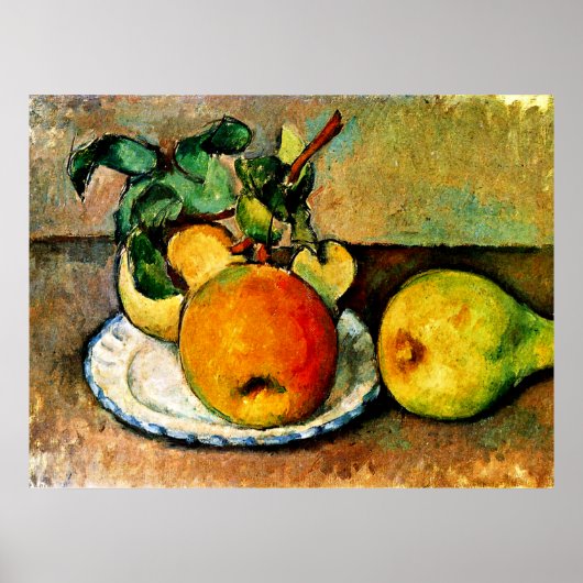 Cezanne - Stilleven met appels en peren Poster (Voorkant)