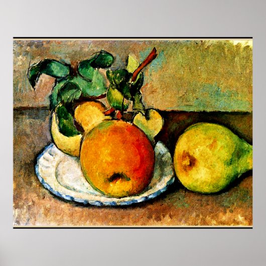 Cezanne - Stilleven met appels en peren Poster (Voorkant)