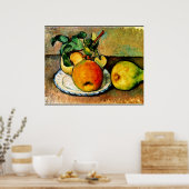 Cezanne - Stilleven met appels en peren Poster (Keuken)