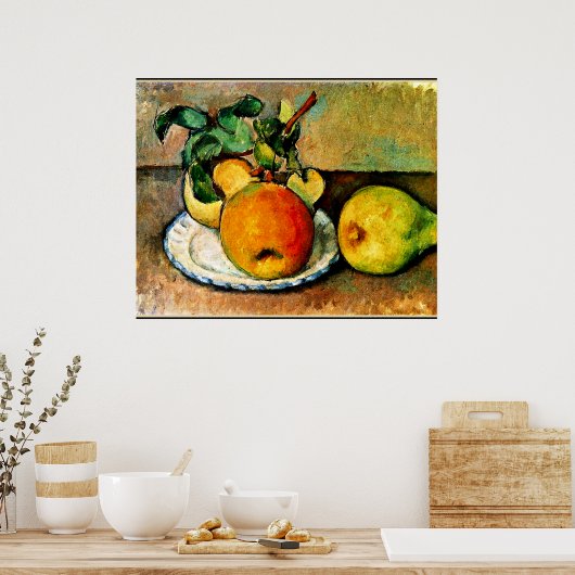 Cezanne - Stilleven met appels en peren Poster (Keuken)