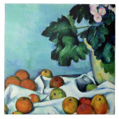 Cezanne - Stilleven met appels en primroses Tegeltje (Voorkant)