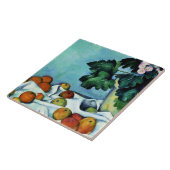 Cezanne - Stilleven met appels en primroses Tegeltje (Zijkant)