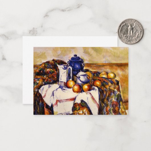 Cezanne - Stilleven met blauwe pot Notitiekaartje (Voorkant / Achterkant in situ)