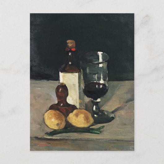 Cezanne - Stilleven met flesje, glas, leemons Briefkaart (Voorkant)