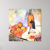 Cezanne - Stilleven met flessen en appels Canvas Afdruk (Voorkant)