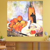 Cezanne - Stilleven met flessen en appels Canvas Afdruk (Insitu (Woonkamer))