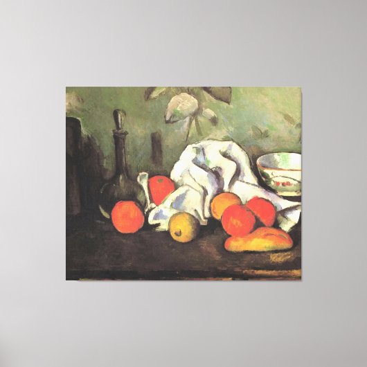 Cezanne - Stilleven met fruit Canvas Afdruk (Voorkant)