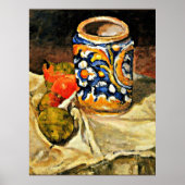 Cezanne - Stilleven met Italiaans aardewerk Poster (Voorkant)