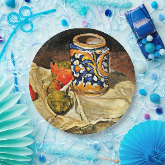 Cezanne - Stilleven met Italiaanse aardewerk Papieren Bordje (Feest)