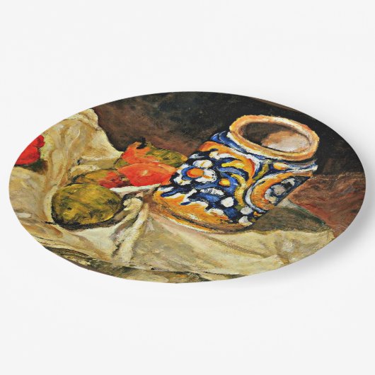 Cezanne - Stilleven met Italiaanse aardewerk Papieren Bordje (Gekanteld)