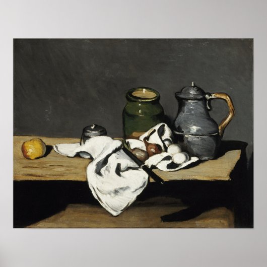 Cézanne - Stilleven met ketel Poster (Voorkant)