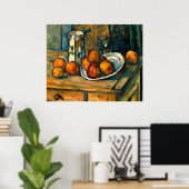 Cezanne - Stilleven met melk Jug en fruit Poster (Thuiskantoor)