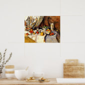 Cezanne - Stilleven, Post, Bottle, Cup en Fruit Poster (Keuken)