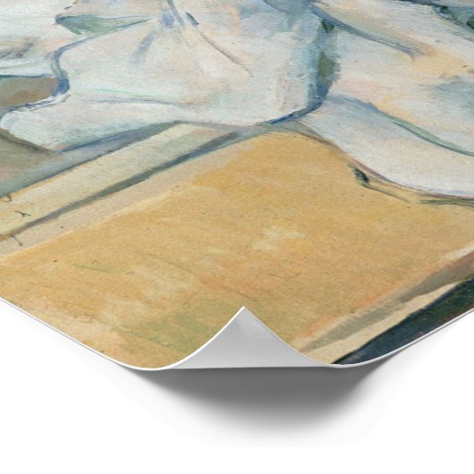 Cézanne - stilstaand leven met gordijn en drijfput poster (Hoek)