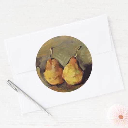 Cezanne - Twee Peren Ronde Sticker (Envelop)