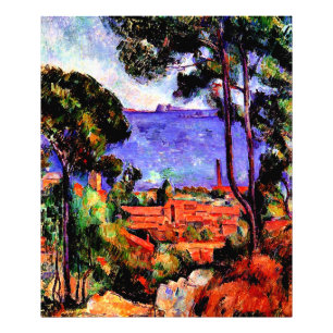 Cezanne - Uitzicht door de bomen Foto Afdruk