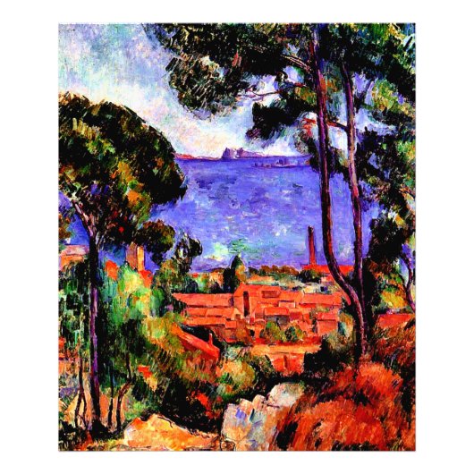 Cezanne - Uitzicht door de bomen Foto Afdruk (Voorkant)