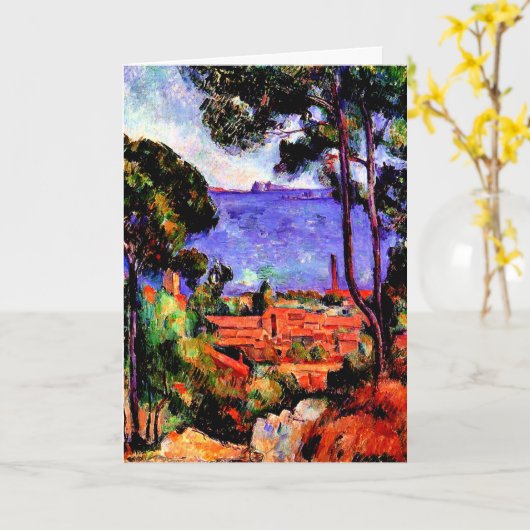 Cezanne - Uitzicht door de bomen Kaart (Gele Bloem)