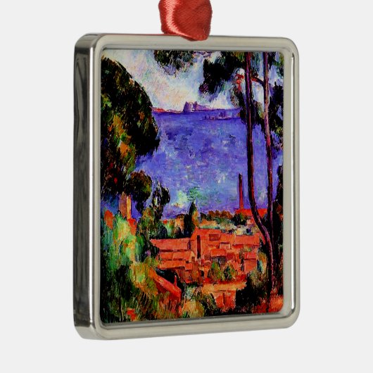 Cezanne - Uitzicht door de bomen Metalen Ornament (Rechts)