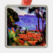 Cezanne - Uitzicht door de bomen Metalen Ornament (Voorkant)