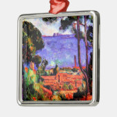 Cezanne - Uitzicht door de bomen Metalen Ornament (Links)