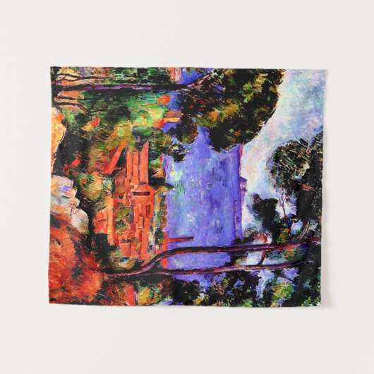 Cezanne - Uitzicht door de bomen Wandkleed (Voorkant (horizontaal))