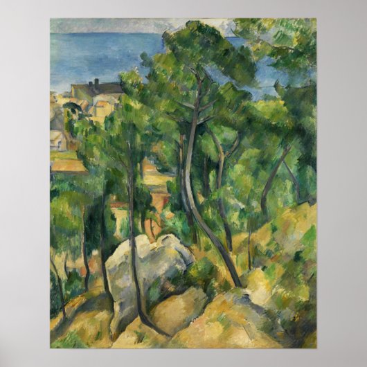 Cézanne - Uitzicht op het Zee in l ' estaque Poster (Voorkant)