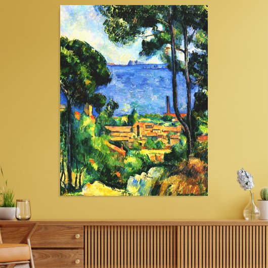Cezanne - Uitzicht van de Estaque Canvas Afdruk (Insitu (Woonkamer))