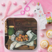 Cezanne - Vaartuigen, Vruchten en Doek Papieren Bordje (Feest)