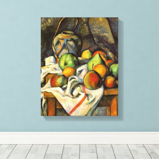 Cezanne Vase Paille  Art Canvas Afdruk (Insitu (Houten vloer))