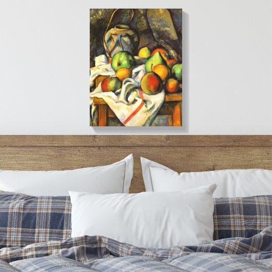 Cezanne Vase Paille Art Canvas Afdruk (Insitu (Slaapkamer))
