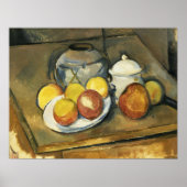 cézanne - vase , suikerBowl en appelen Poster (Voorkant)