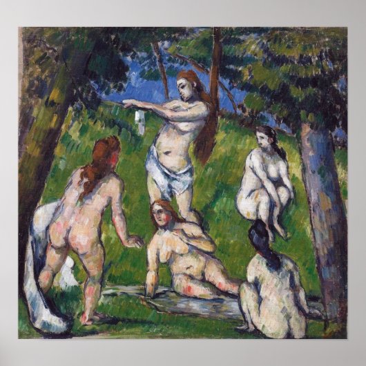 Cézanne - Vijf Bathers 1878 Poster (Voorkant)