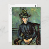 Cezanne - Vrouw in een groen Pet Briefkaart (Voorkant / Achterkant)