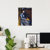 Cézanne - Zittende vrouw in het blauw Poster (Thuiskantoor)