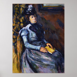 Cézanne - Zittende vrouw in het blauw Poster