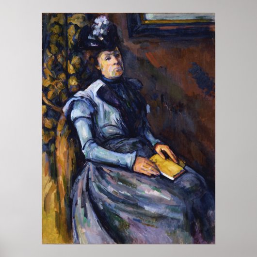 Cézanne - Zittende vrouw in het blauw Poster (Voorkant)