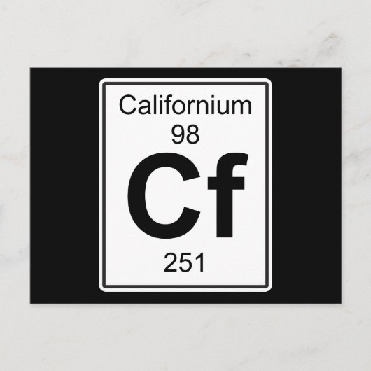 Cf - Californium Briefkaart (Voorkant)