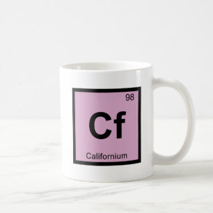 Cf - Californium Scheikunde Periodiek Systeem Symb Koffiemok