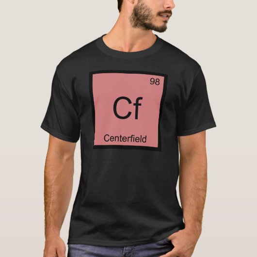 Cf - Centerfield Chemie Elementsymbool Honkbal T-shirt (Voorkant)
