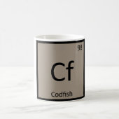 Cf - Codfish Chemistry Periodic Table Symbol Koffiemok (Center)