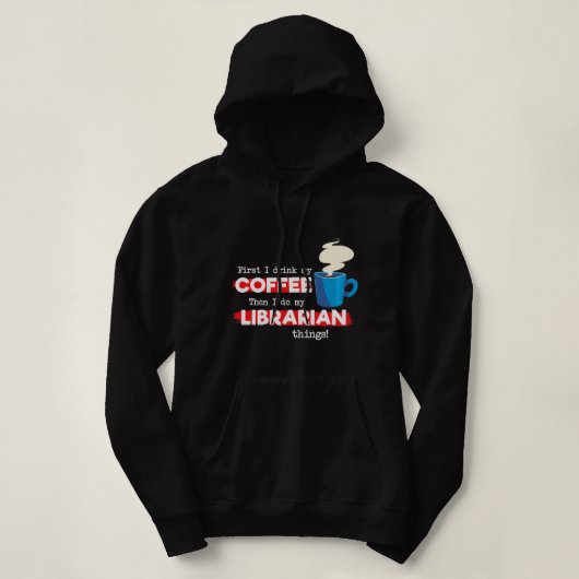 CF Coffee Librarian Coffee Lover Grappige Biblioth Hoodie (Design voorkant)