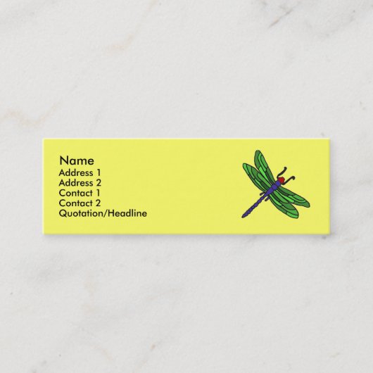 CF- Dragonfly-Visitekaartjes... Mini Visitekaartje (Voorkant)