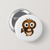 CF- Funny Owl Het leggen van het Clarinet Ronde Button 5,7 Cm (Voorkant /achterkant)