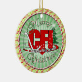 CFI CHRISTMAS-gecertificeerde vlieginstructeur Keramisch Ornament (Rechts)
