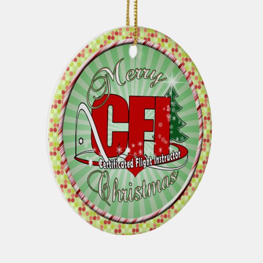 CFI CHRISTMAS-gecertificeerde vlieginstructeur Keramisch Ornament (Rechts)