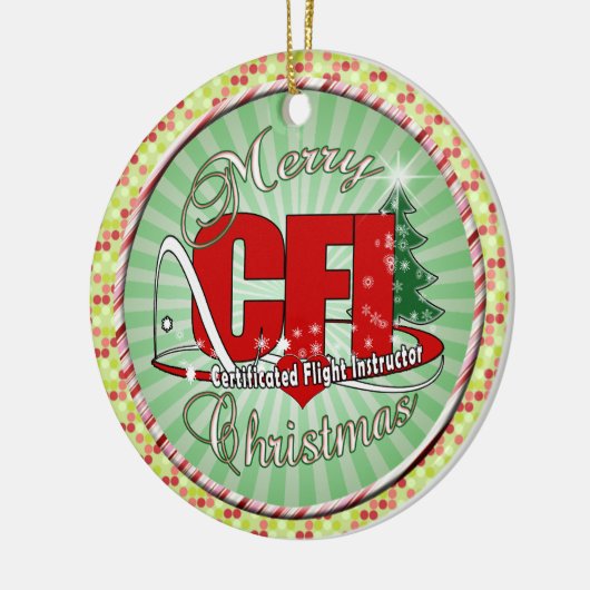 CFI CHRISTMAS-gecertificeerde vlieginstructeur Keramisch Ornament (Links)