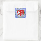 CFI CHRISTMAS-gecertificeerde vlieginstructeur Vierkante Sticker (Tas)
