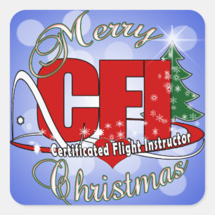 CFI CHRISTMAS-gecertificeerde vlieginstructeur Vierkante Sticker