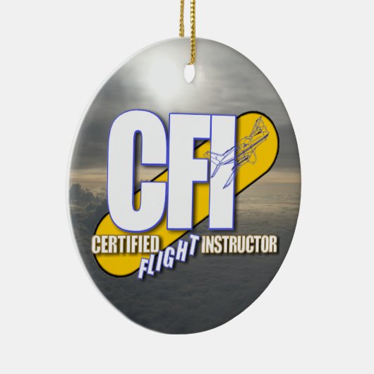 CFI-LOGO - GECERTIFICEERDE VLIEGINSTRUCTOR KERAMISCH ORNAMENT (Rechts)